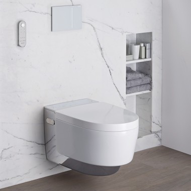 Barrier-free bathroom with Geberit AquaClean Mera