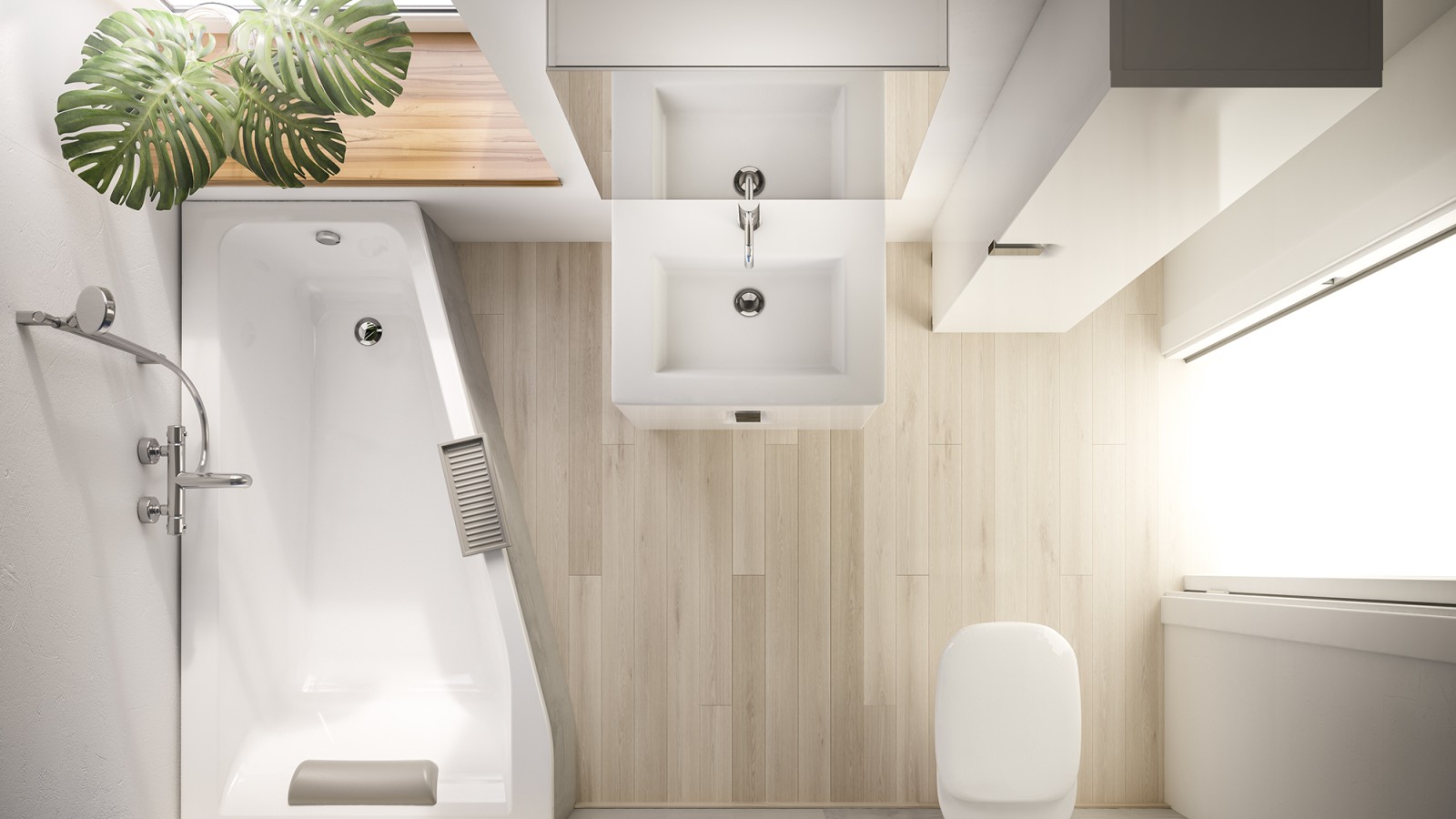 Bathroom with small floor plan