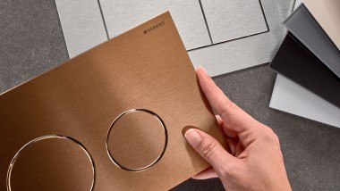 Geberit Sigma40 flush plates in various surfaces and button shapes Geberit Sigma40 flush plates in various surfaces and button shapes
