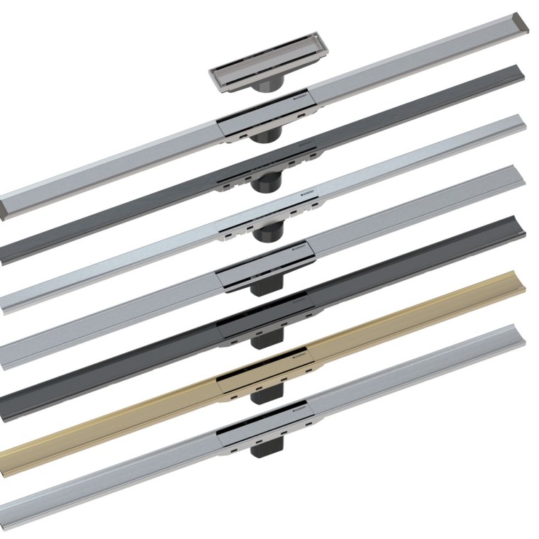 Geberit shower channels of the CleanLine series Geberit shower channels of the CleanLine series