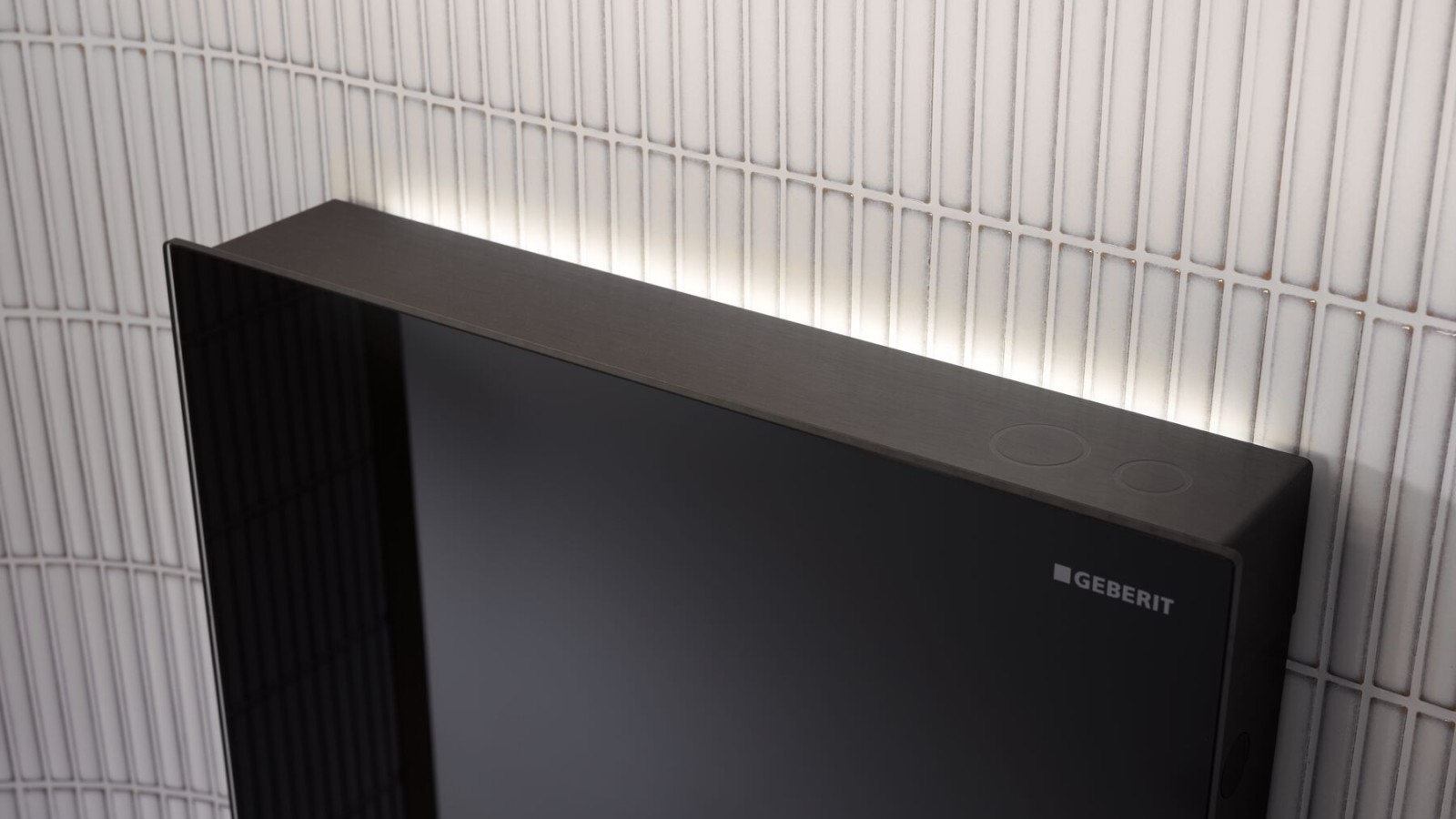 Geberit Monolith Plus with ComfortLight glass front black (© Geberit) Geberit Monolith Plus with ComfortLight glass front black (© Geberit)