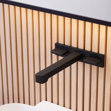 Geberit ONE square wall-mounted tap in black matt Geberit ONE square wall-mounted tap in black matt