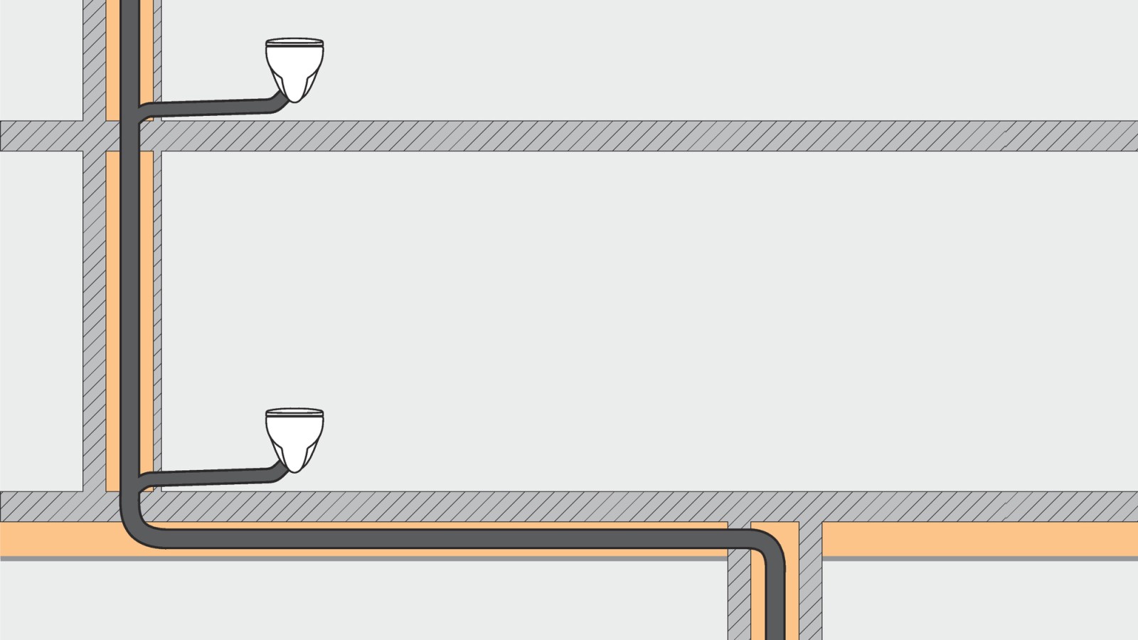 Drainage systems using Geberit SuperTube require less space and provide more freedom when planning.