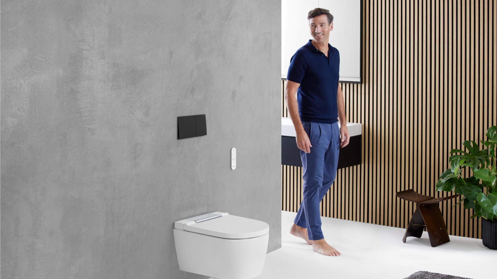 AquaClean Sela shower toilet in Geberit bathroom