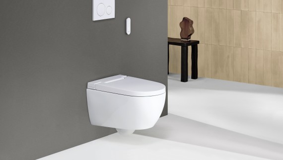 Geberit AquaClean Sela in white with Sigma20 remote control