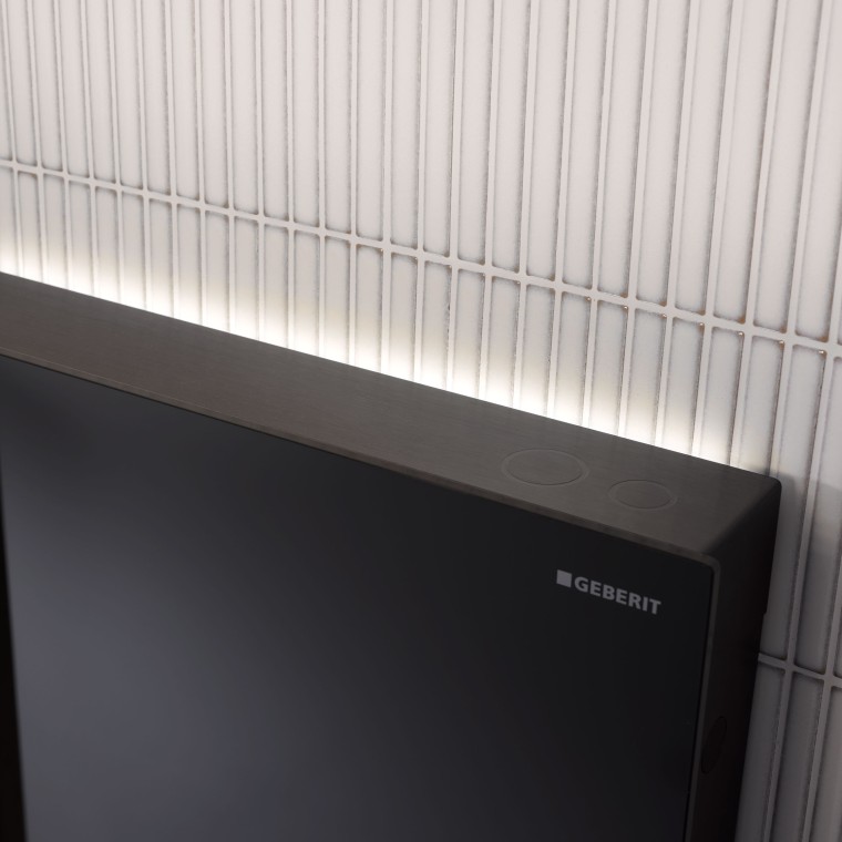 Orientation light on the Geberit Monolith Plus in black (© Geberit) Orientation light on the Geberit Monolith Plus in black (© Geberit)