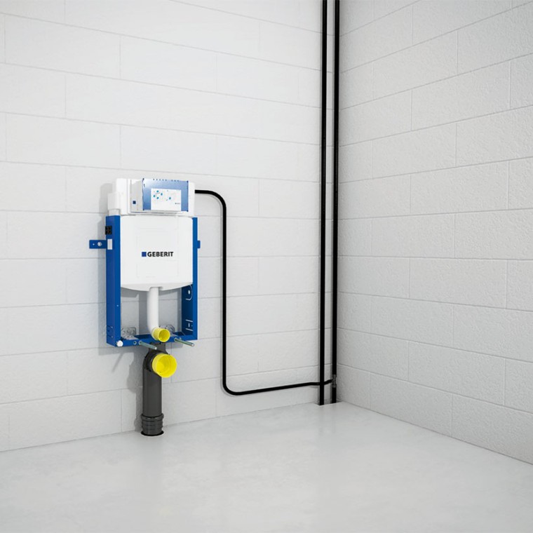 Connection of Geberit Kombifix element with inlets and drains