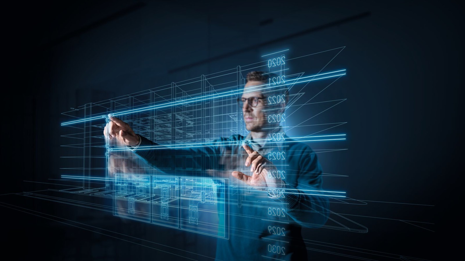 Planner in front of a screen Planner in front of a screen