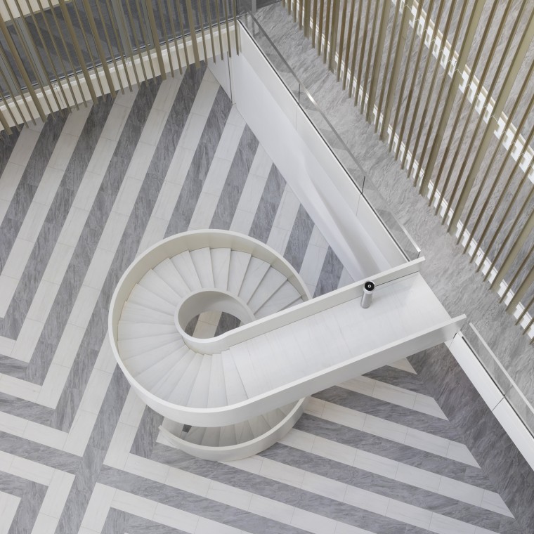 The central atrium not only serves as a meeting place, but also as a key element of the ventilation system (© Ana Skobe)