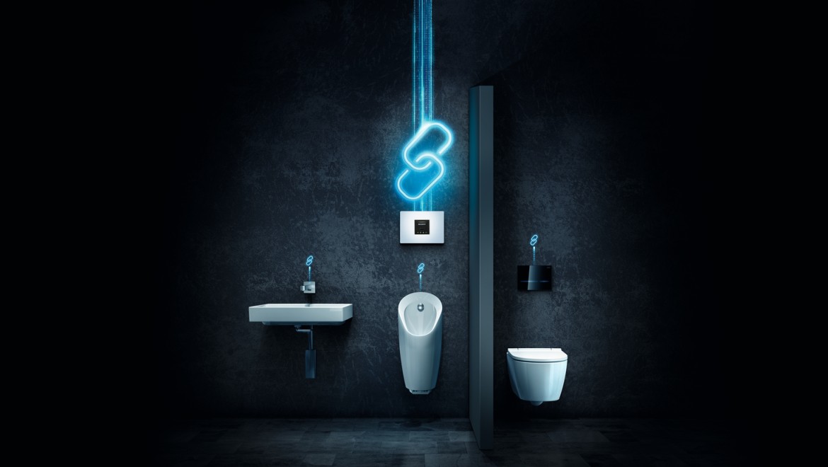 Comprehensive and economical operation of sanitary rooms with Geberit Connect (© Geberit)