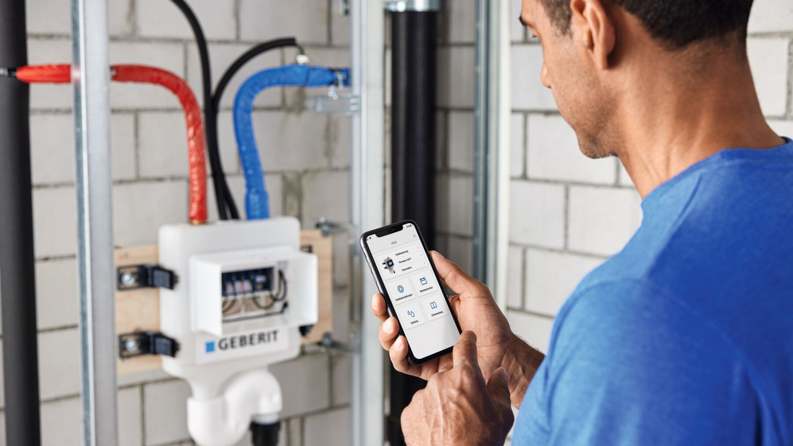 Operation of the Geberit HS50 hygiene flush unit via the Geberit Control app