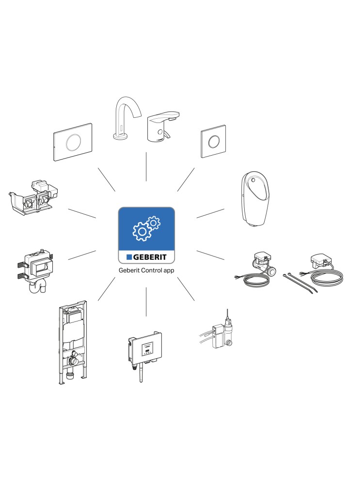 Overview of Geberit Control app with GEBUS sensors Overview of Geberit Control app with GEBUS sensors