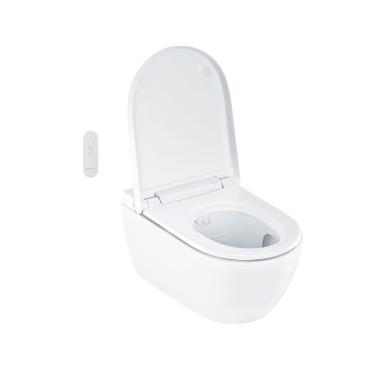 Geberit AquaClean Alba with open WC lid Geberit AquaClean Alba with open WC lid