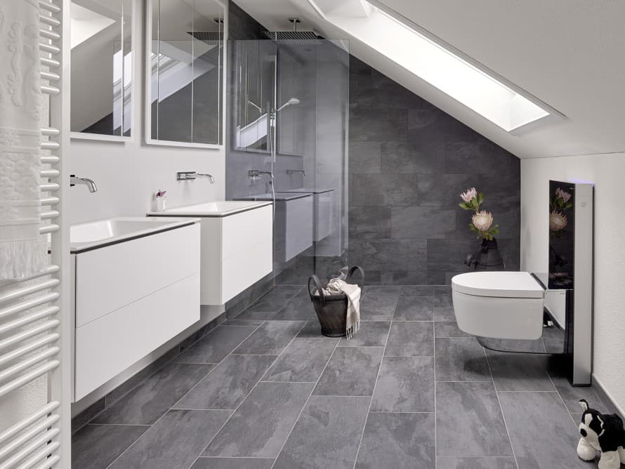 Bathroom with sloping roof Bathroom with sloping roof